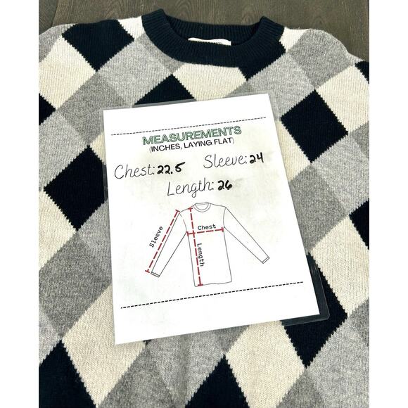 New Vtg Lambs Wool Sweater Men's Size M Heather & Tweed Diamond Pullover NWT - Picture 7 of 9